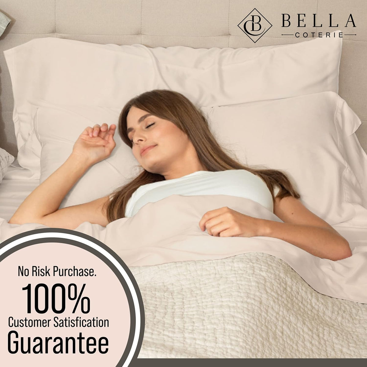 Bella Coterie Luxury Bamboo Viscose King Size Sheet Set | 100% Organically Grown | Ultra Soft | Cooling for Hot Sleepers | 18' Deep Pocket [Champagne]