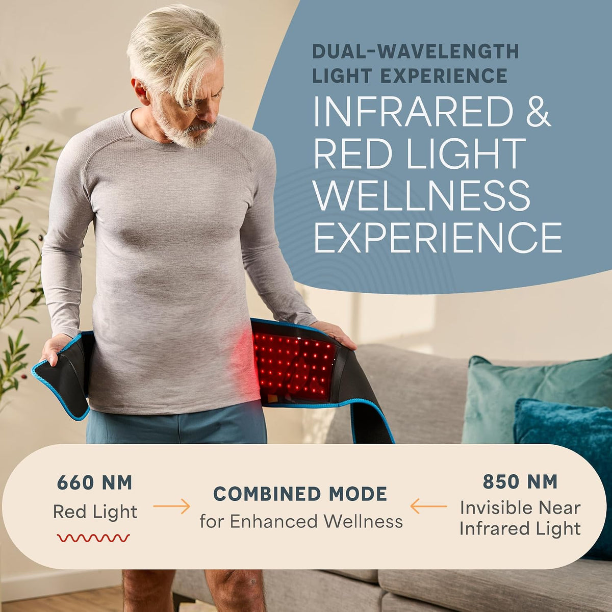 Lifepro Red Light Therapy Belt – Infrared Red Light Therapy for Body, Back Pain and Shoulder - 660nm & 850nm Near Infrared Heating Pad – Adjustable & Portable for Wellness & Relaxation