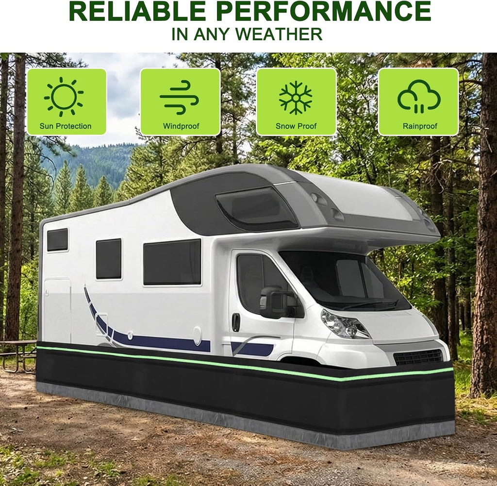 RV Skirting Kit 39.4x85.3 Ft, Easy Install Mobile Home Skirting with Felt Fabric - Wind & Weather Barrier for Travel Trailers, Campers & RVs - Thick Protective Wrap