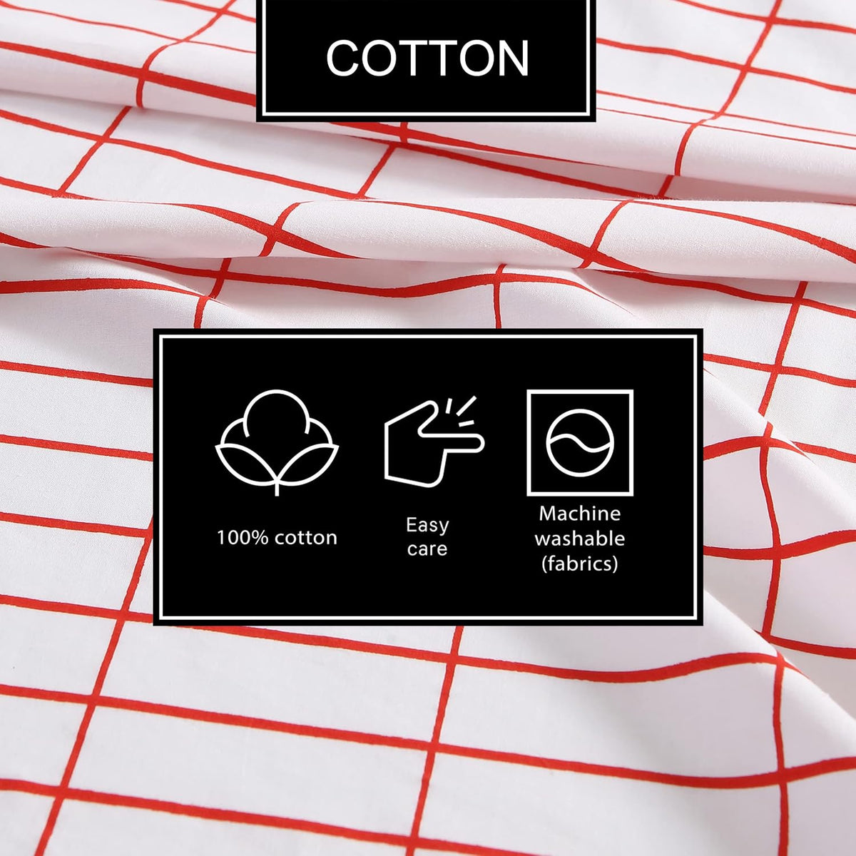 Marimekko- Full Sheet Set, Cotton Percale Bedding Set, Crisp & Cool, Lightweight & Breathable (Pieni Tiiliskivi Red, Full)