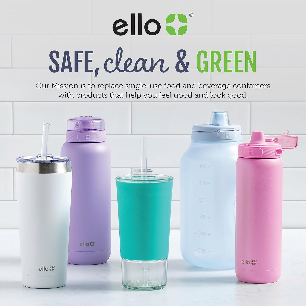 Ello Jane 18oz Ceramic Travel Mug with Handle, Splash-Resistant Slider Lid and Built-in Coaster, Perfect for Coffee and Tea, BPA Free, Dishwasher Safe, Holiday Gift Her Him, Gray (Pack of 12)