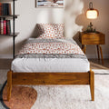 Bme Dinkee Twin Bed Frames without Headboard, Acacia Wood 15 Inch Platform Bed, Slat Support, Japanese Joinery Bed, No Box Spring Needed, Easy Assembly, Minimalist Modern and Bohemian Style, Caramel