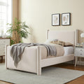 Modway Rael Twin Platform Bed Frame with Upholstered Headboard and Footboard in Alabaster