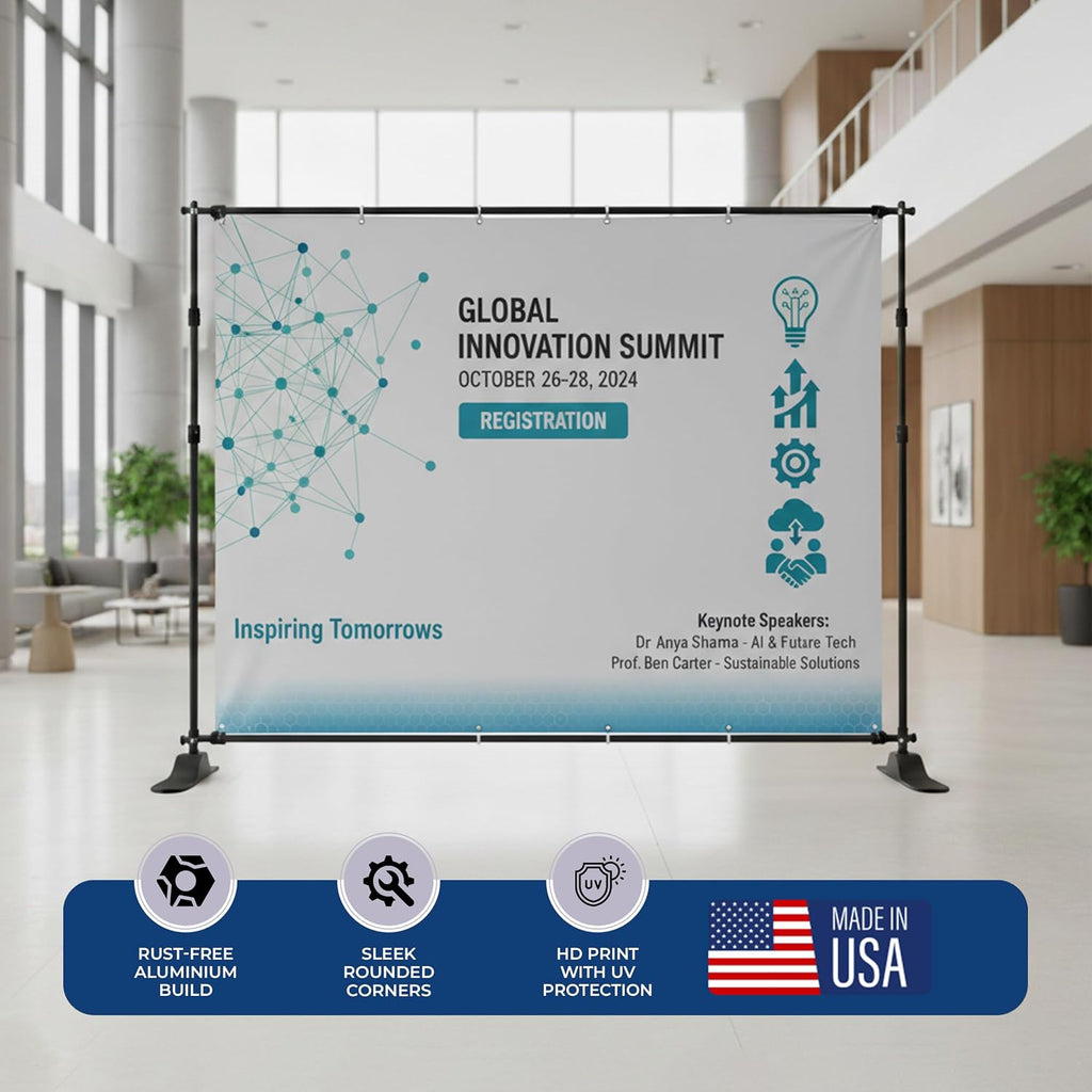 Custom Backdrop Step and Repeat By DC – Personalized Event Backdrop with Logo Print | Red Carpet, Photography Backdrop, Party Banner | Made in USA | Multiple Sizes.