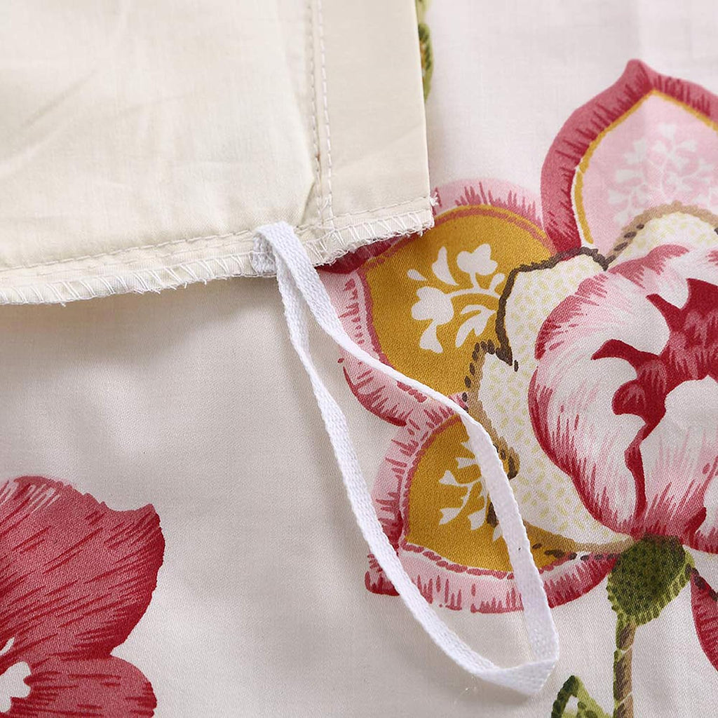 Helthep Vintage King Size 3Pcs Duvet Cover Set Luxury Damask Floral Tropical Exquisite Artistic Girls Bedding Set 1 Duvet Cover + 2 Pillowcases/Shams Farmhouse Boho Flower 100% Egyptian Cotton Red