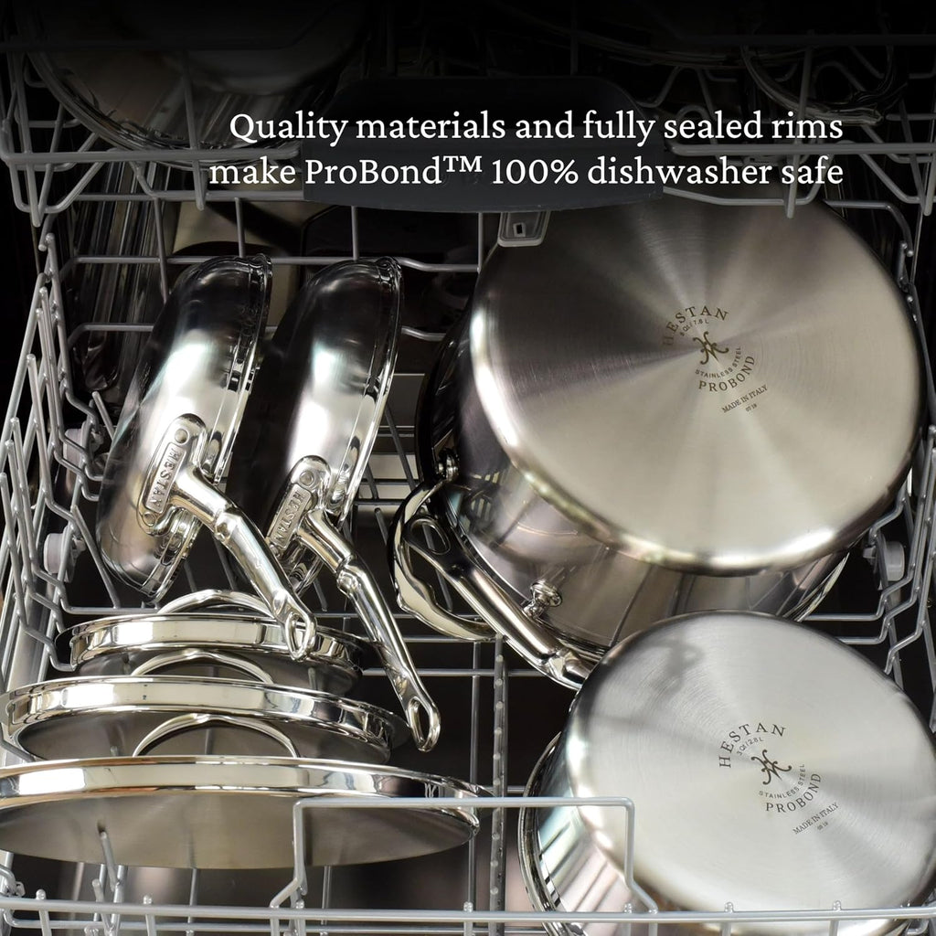 Hestan ProBond Forged TITUM - Professional Clad Stainless Steel, Nonstick, Saute Pan with Lid, 3.5-Quart, Induction Compatible, Made without PFOAs