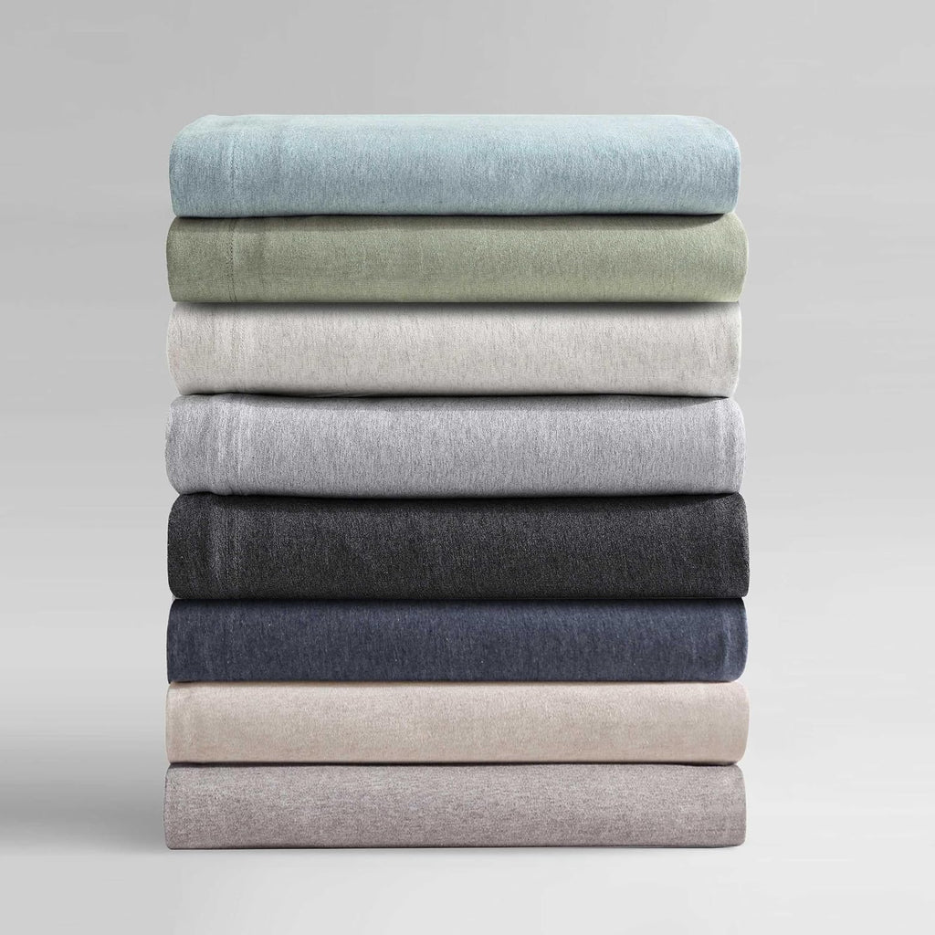 Calvin Klein - Queen Size Sheets Set, Naturally Soft Cotton-Blend Melange Jersey Bedding - Bed Sheets with Matching Pillowcases & Fitted Sheet (Modern Cotton Brown)