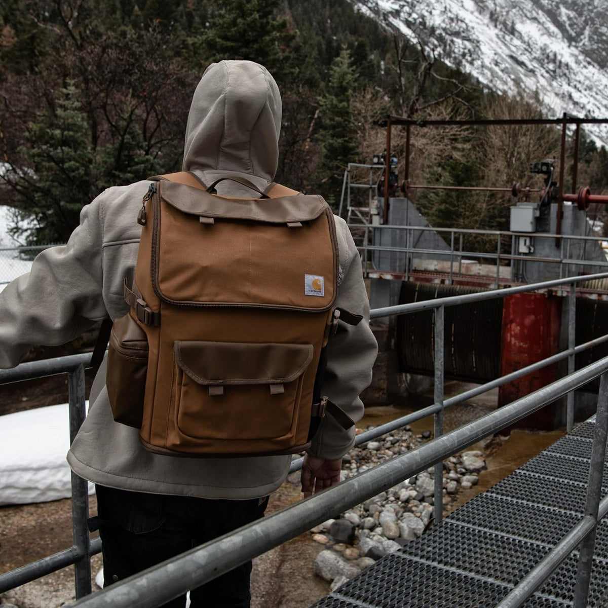 Carhartt 35L Nylon Workday Backpack, Durable Water-Resistant Pack with 15' Laptop Sleeve and Adjustable Shoulder Straps, Tarmac