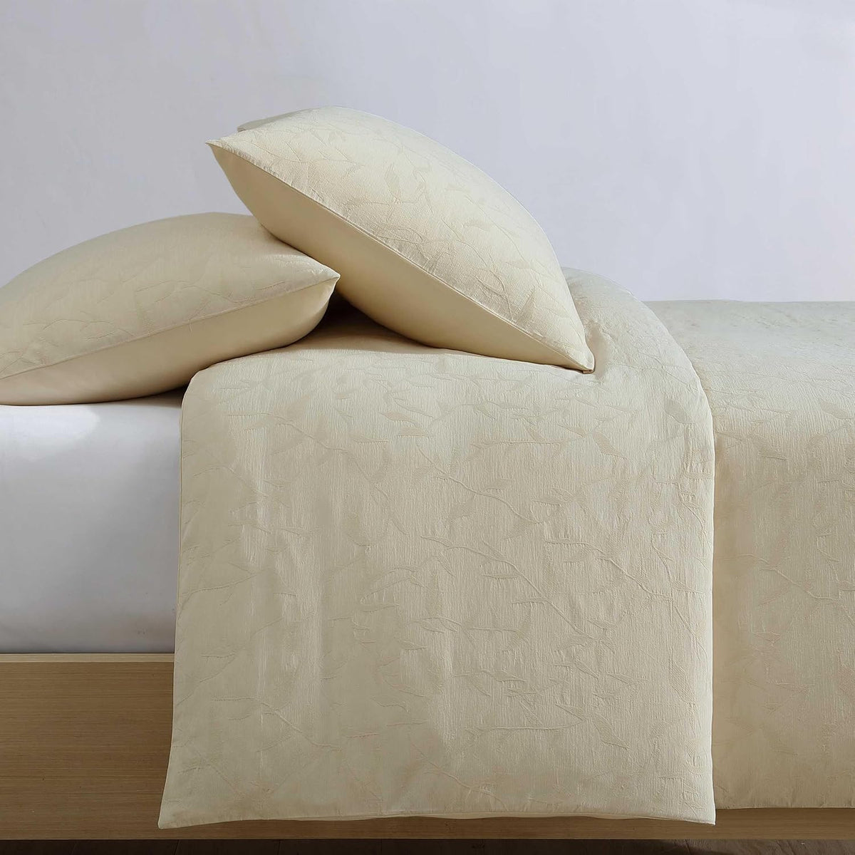 Calvin Klein - King Comforter Set, Floral Inspired Soft Bedding with Matching Shams, Oeko-Tex Certified (Branching Leaves Beige, King)