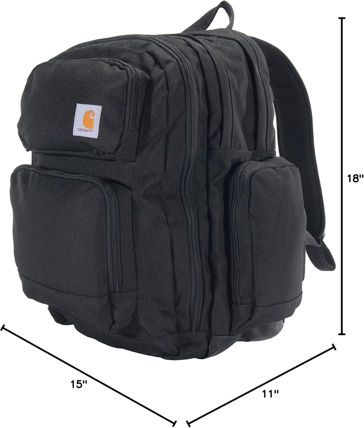 Carhartt 35L Triple-Compartment Backpack, Durable Pack with Laptop Sleeve and Duravax Abrasion Resistant Base, Black
