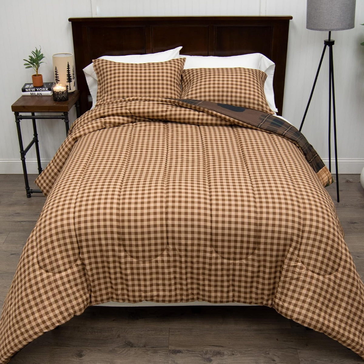 Donna Sharp Brown Bear Cabin-King Comforter Set, Measures 104 x 96, Includes 1 Comforter and 2 King Shams, Machine Washable