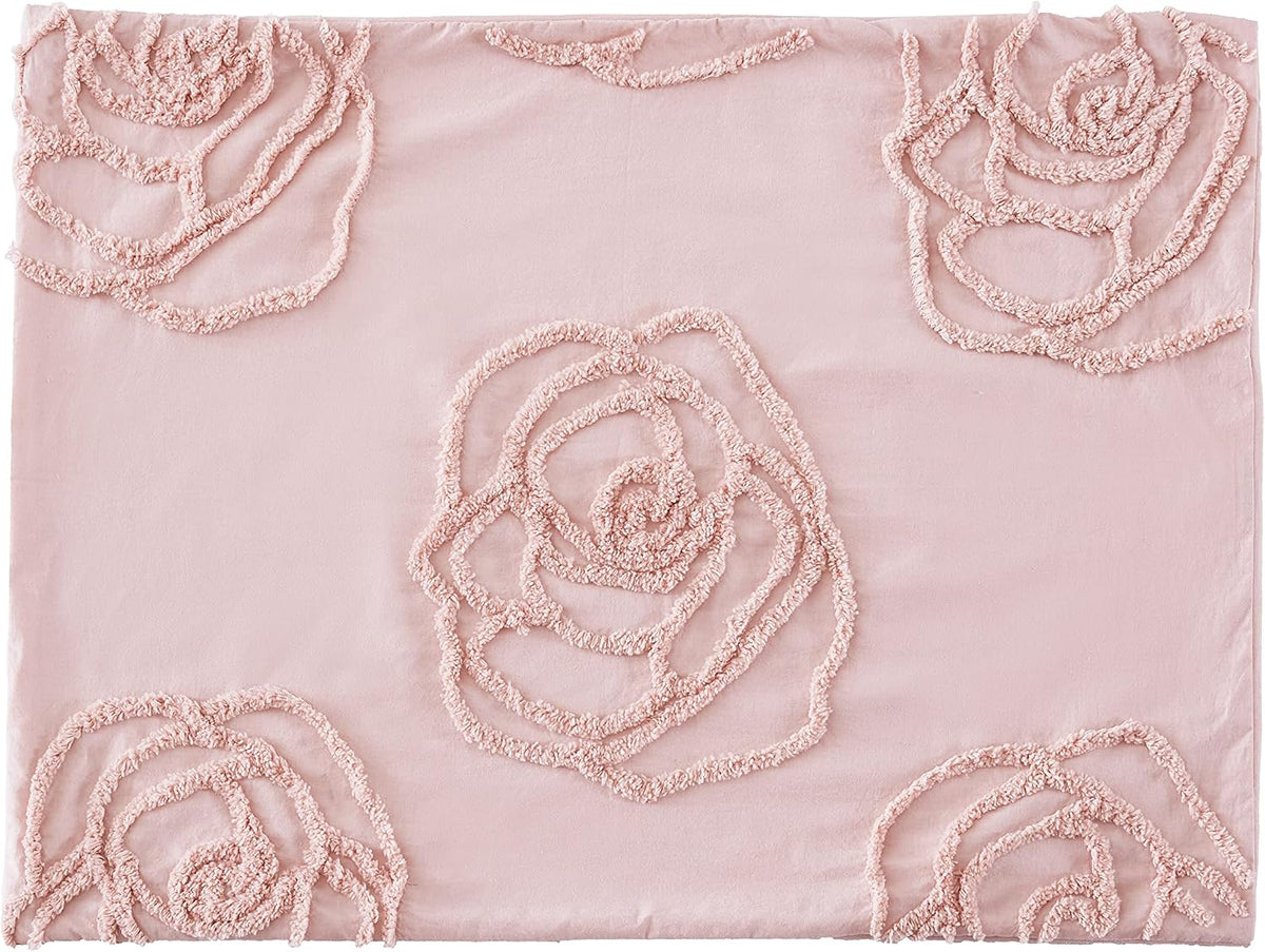 Betsey Johnson - Queen Duvet Cover Set, Reversible Cotton Bedding with Matching Shams & Bonus Throw Pillow, Chic Bedding Set (Rambling Roses Pink, Queen)