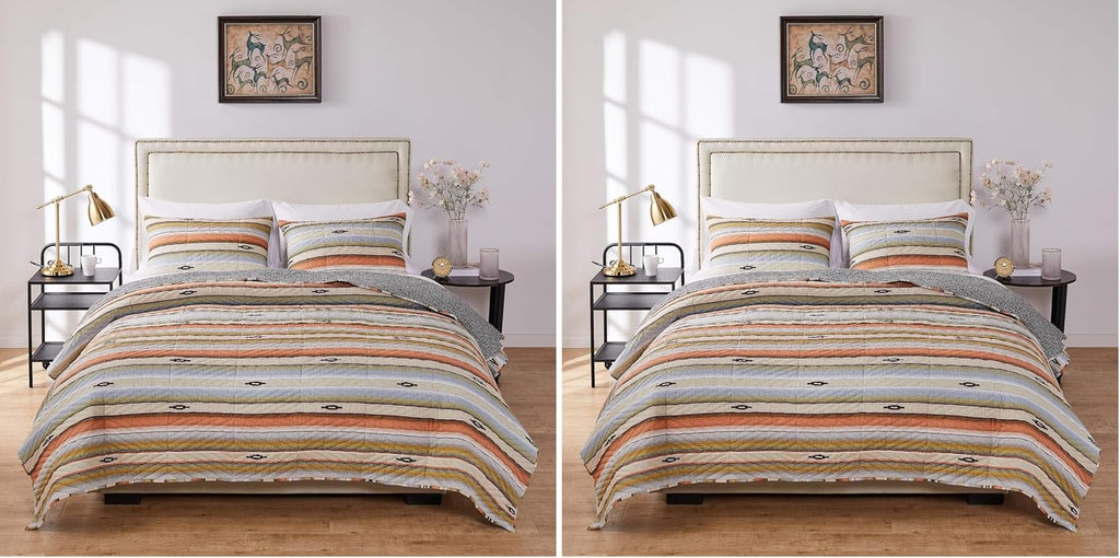 Greenland Home Fashions Barefoot Bungalow Painted Desert Quilt Set, 2-Piece Twin/TwinXL, Rose (Pack of 2)