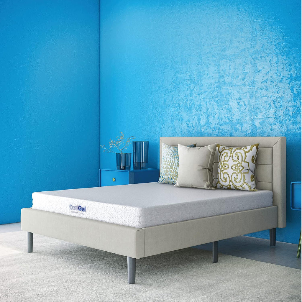 COOL GEL Chill Memory Foam 14-Inch Mattress with Pillow, CertiPUR-US Certified, Mattress in a Box, Twin XL, White