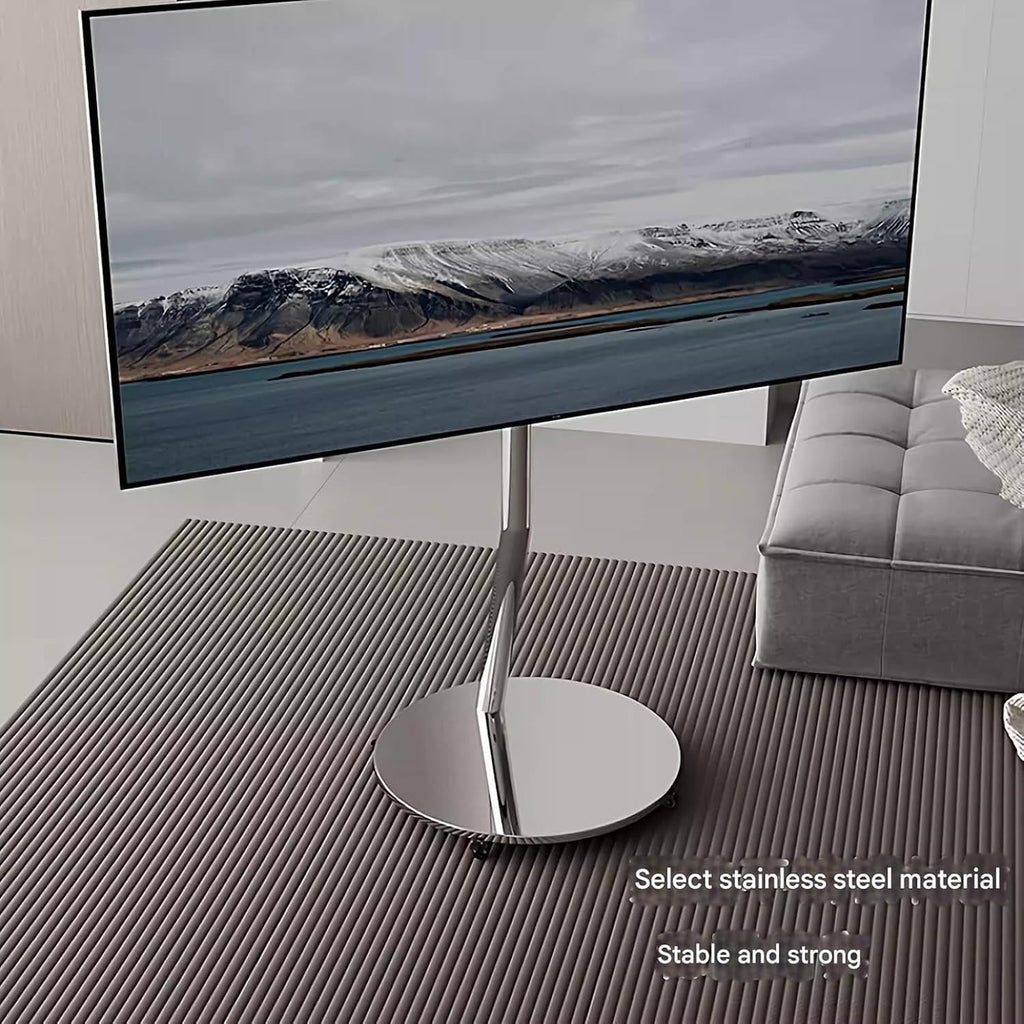 Mobile TV Cart On Wheels - Universal Stainless Steel, Portable Floor TVs Stand Holds, for 40-70 Inch LED Flat Screen, Up to 45kg