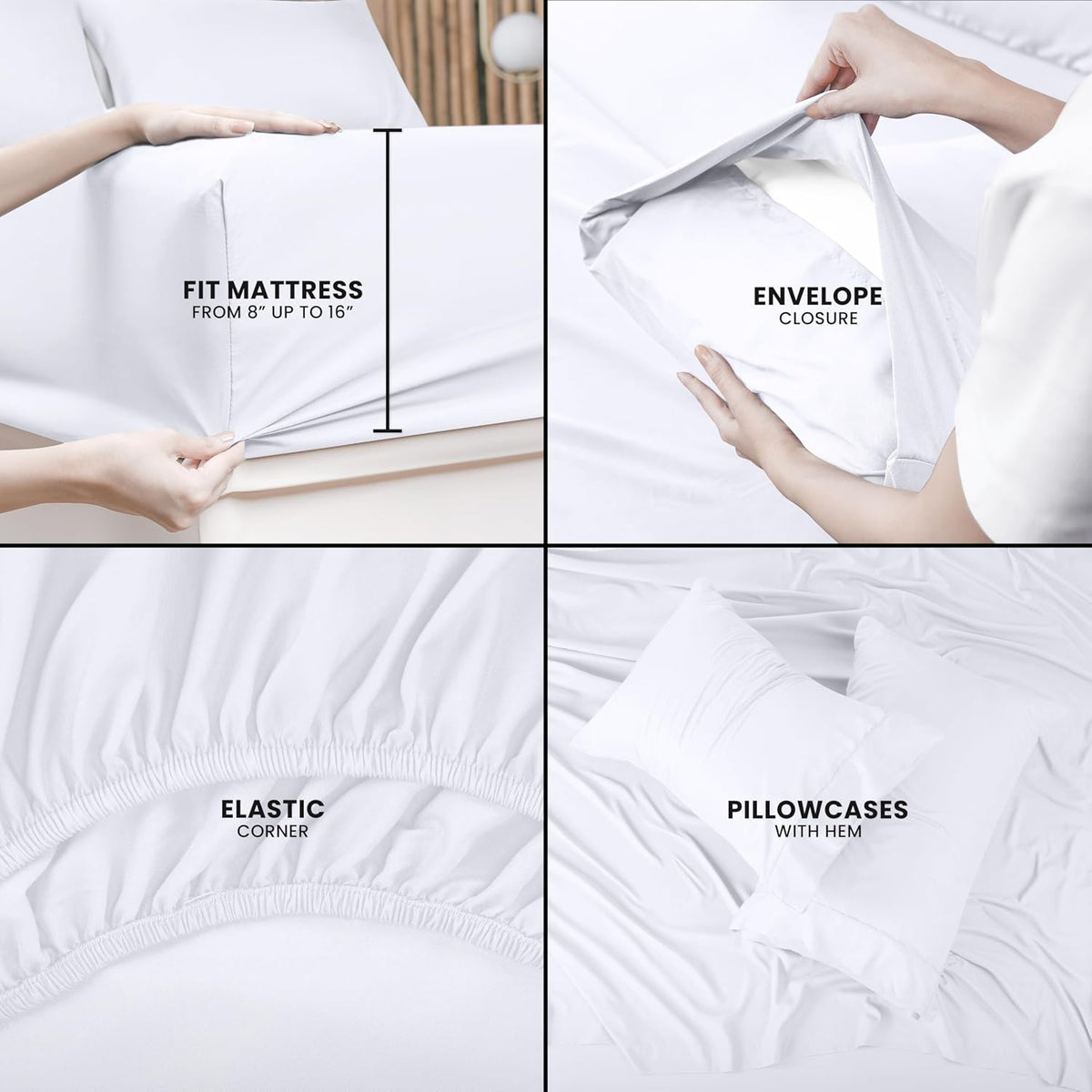 Utopia Bedding Queen Size Sheet Set - Bulk Pack of 10 Bed Sheets Set 4 Piece - Soft Brushed Microfiber - Deep Pockets - Shrinkage & Fade Resistant - Easy Care (White)