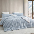 Byourbed Softer Than Soft - Coma Inducer® Oversized Queen Comforter Set - Frosted Navy Stripe
