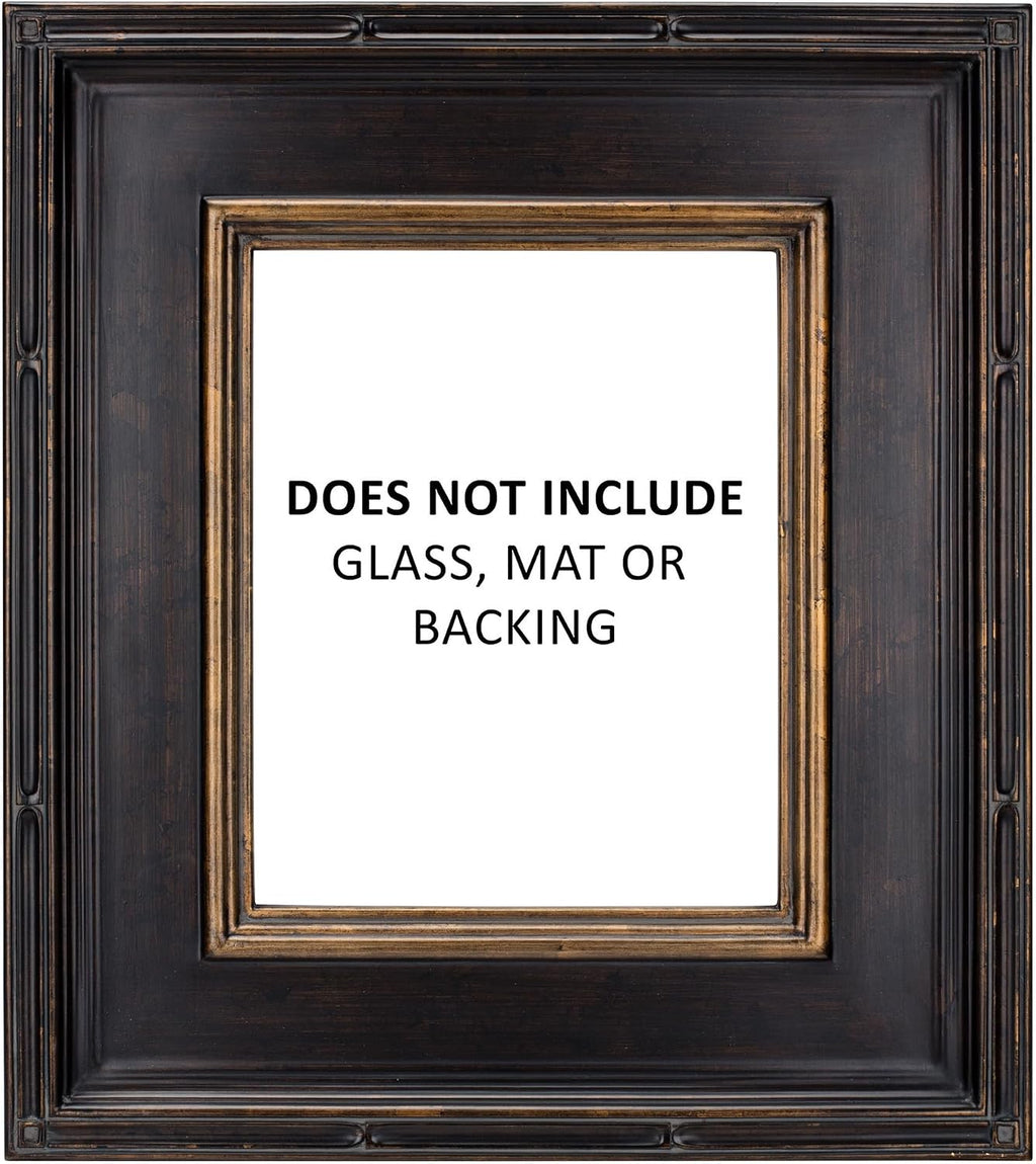 Creative Mark Museum Plein Aire Ornate Picture Frame - 24x30 - Antique Black W/Gold - Pack of 2, High-End Antique Style Frames - Open Back with No Glass or Backing