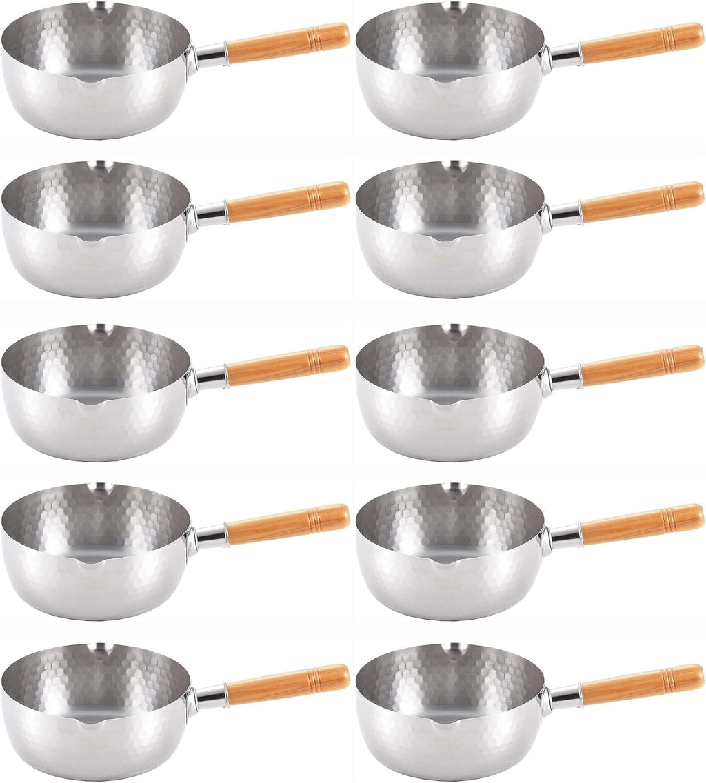 Japanese Stainless Steel Yukihira Saucepans 22cm Cooking Pot, 3 Quart, Made in Japan, 10-Pack