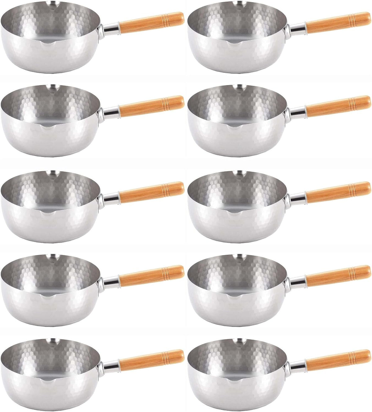 Japanese Stainless Steel Yukihira Saucepans 22cm Cooking Pot, 3 Quart, Made in Japan, 10-Pack