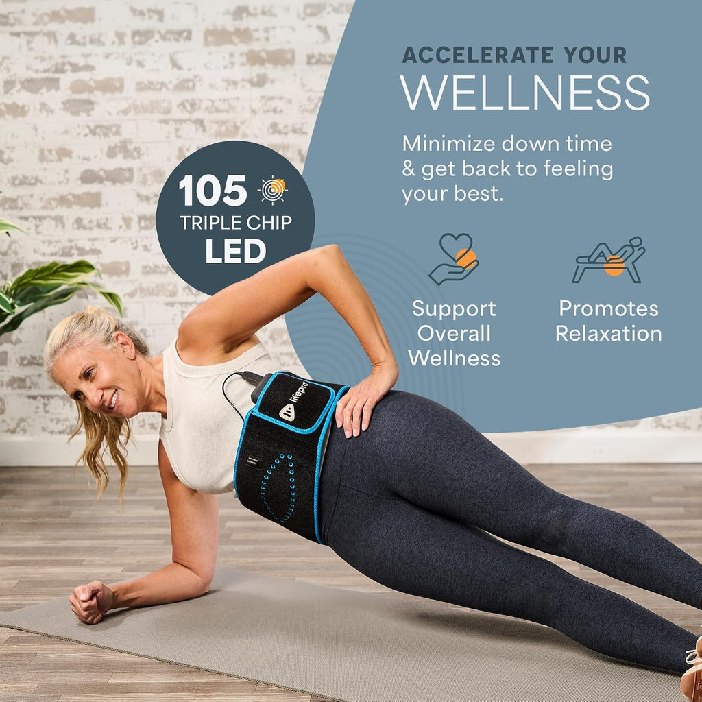 Lifepro Red Light Therapy Belt – Infrared Red Light Therapy for Body, Back Pain and Shoulder - 660nm & 850nm Near Infrared Heating Pad – Adjustable & Portable for Wellness & Relaxation