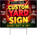 50 Pack 24'x18' Custom Yard Signs with Stakes, Personalized Yard Signs for Outdoors, Customized Full Color Print Corrugated Signs for Business