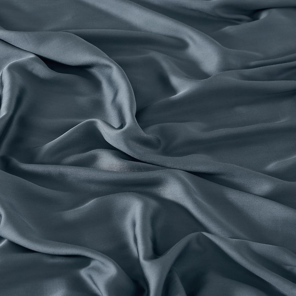 Brooklyn Loom 300 Thread Count 100% Rayon from Bamboo Blue 4 Piece Queen Sheet Set