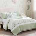 Madison Park King Quilt Set Cotton Coverlet Set with Cotton Filling for King Size Bed, All Season, Lightweight King Cotton Quilt Include Shams, & Décor Pillows, Dawn, King/Cal King Sage Green 6 Piece