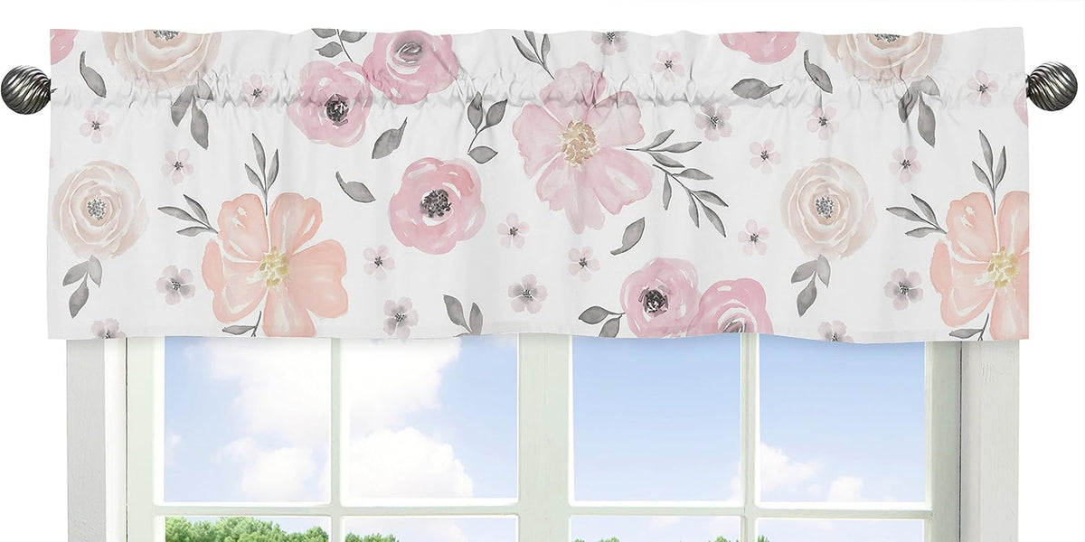 Sweet Jojo Designs 11-Piece Baby Crib Bedding Set (Pink/Grey Boho Floral) for Girls, Infants/Nursery incl. Blanket, Fitted Sheet, Skirt, Diaper Stacker, Valances, Wall Hangings, Toy Bag, Pillow (Rose)