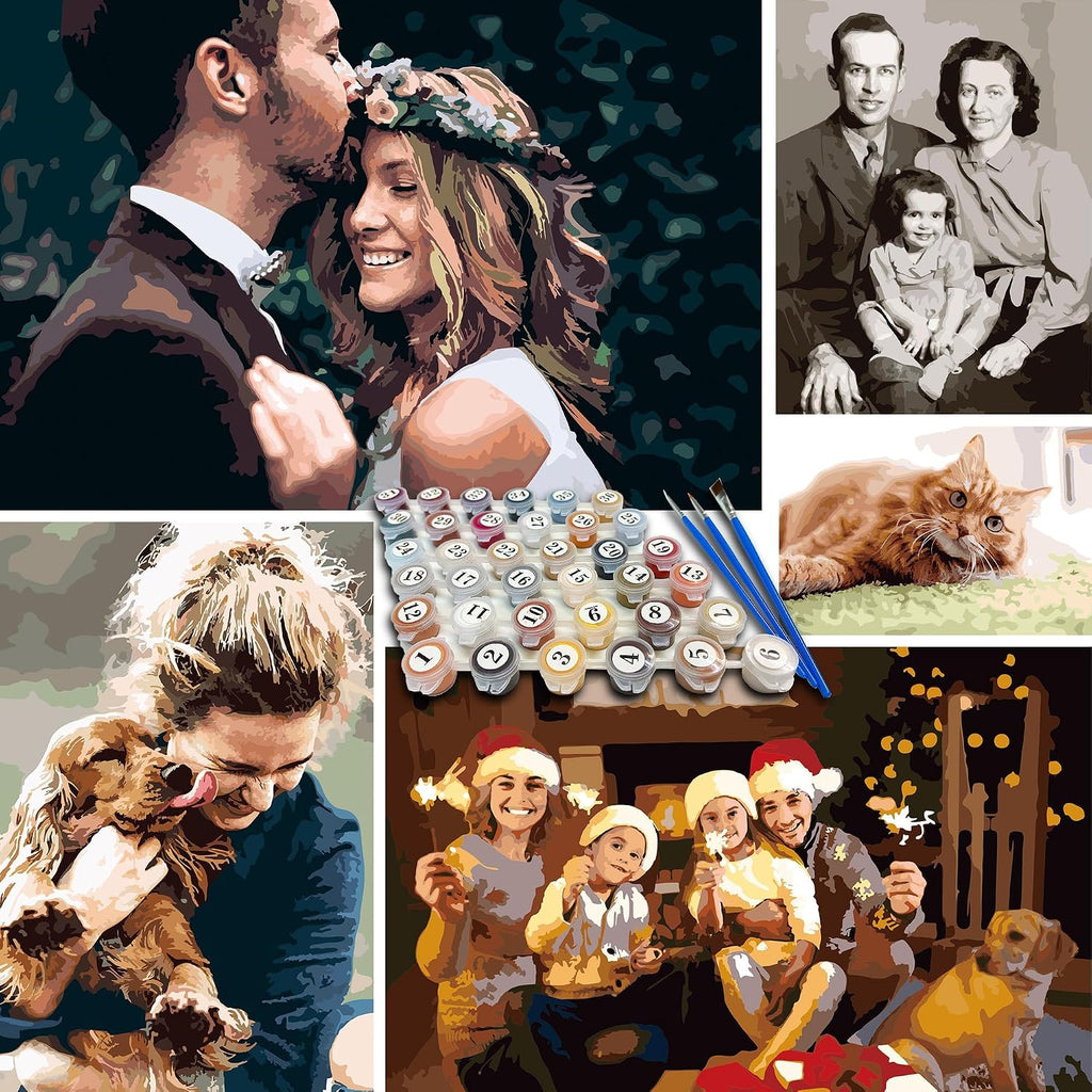 Kidstique Customize Your Personalized DIY Paint-by-Numbers kit Using a Photo of Your Choice. Great Gift idea for Valentine's Day, Mother's Day, Father's Day 45 x 45
