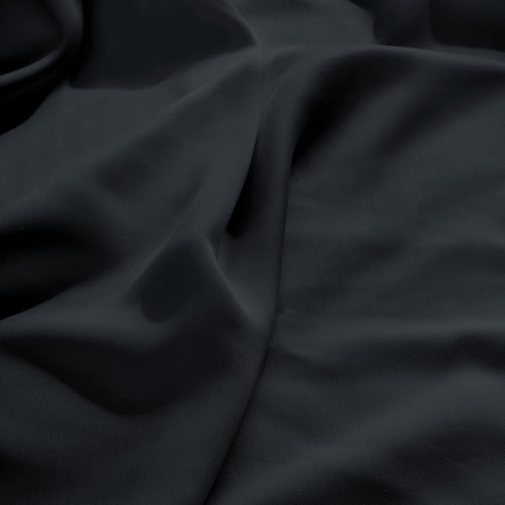 Superior Modal from Beechwood 300 Thread Bed Sheet Set, 1 Elastic Deep Pocket Fitted Sheet, 1 Flat Sheet, 1 Pillowcase, Soft Cool Sheets, Sateen Weave, Bedding Essentials, Twin XL, Black