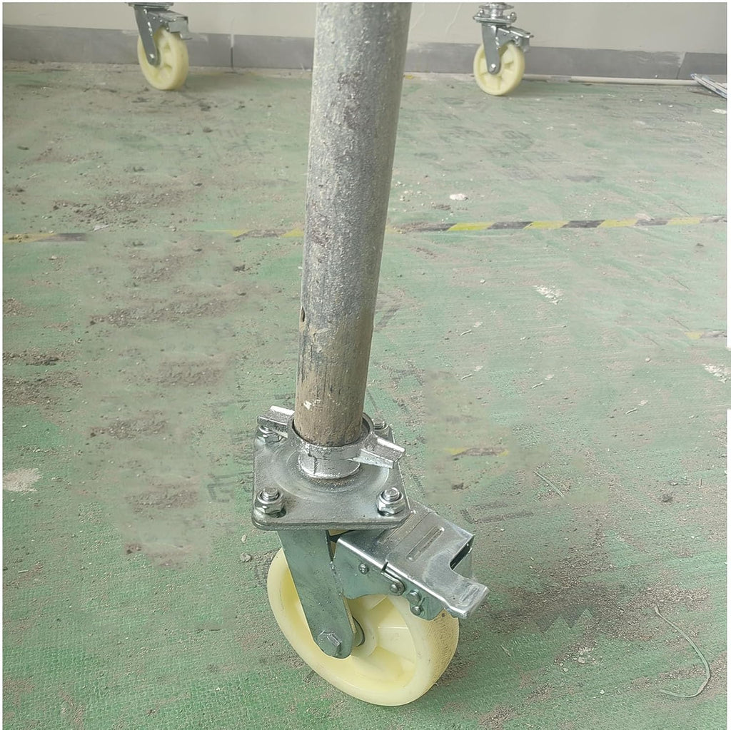 8Inch HeavyDuty Scaffold Casters with Brake Adjustable 6Inch Base Universal Mobile Frame Wheels for Easy Maneuverability and Stability in Construction Projects