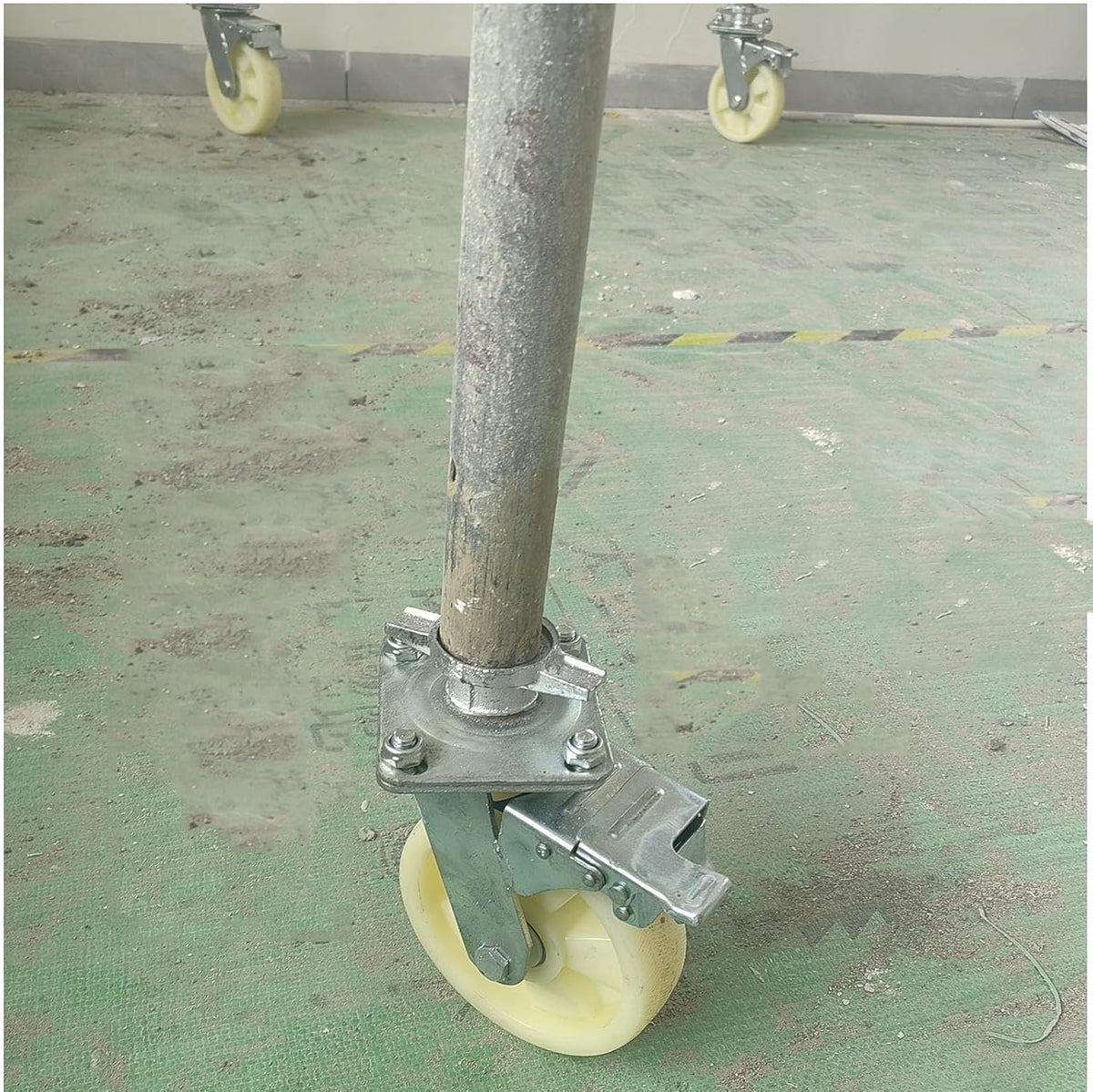Universal 8inch Scaffolding Casters with BrakeHeavyDuty Mobile Frame Wheels & Adjustable Base for Easy Maneuverability and Stability