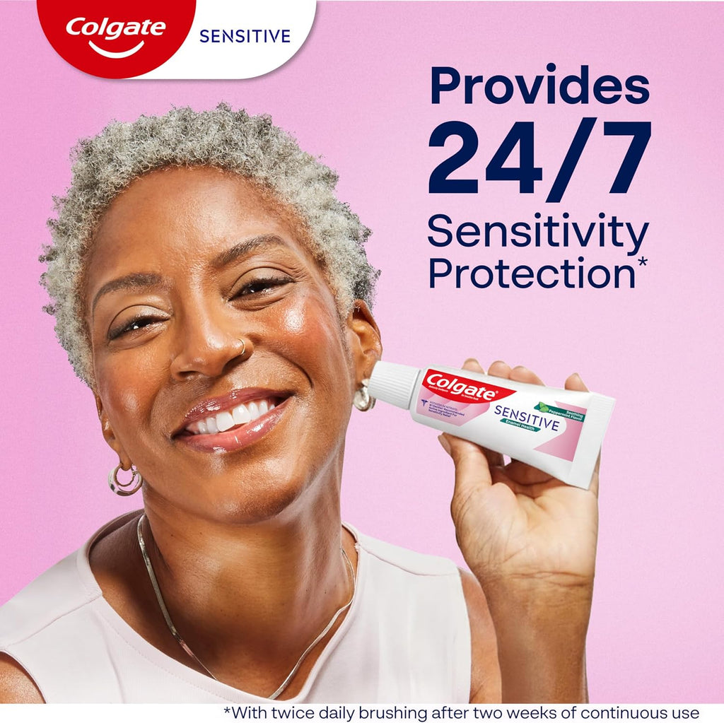 Colgate Sensitive Enamel Health Toothpaste for Sensitive Teeth, 24 Pack, Toothpaste with Fluoride and 5% Potassium Nitrate, Helps Prevent Bad Breath, Soothing Peppermint Flavor, 6 oz, 24 Pack