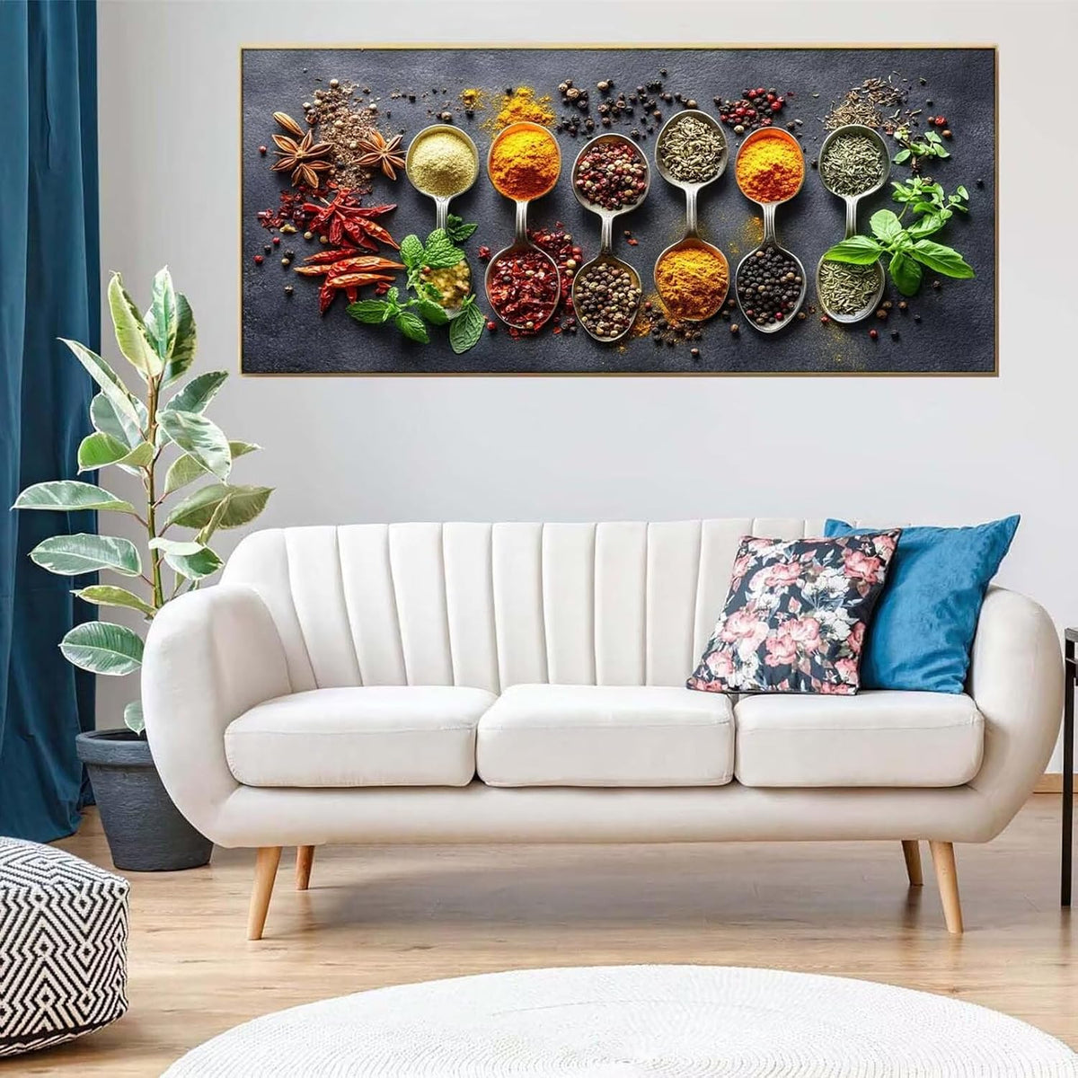 5D Diamond Art Kitchen Spices, Large Diamond Painting Kits for Adults, DIY Round Full Drill Kids Crystal Rhinestone Arts and Crafts Kits, Gem Art Painting for Home Room Decor Gifts 36 x 71Inch Z-214