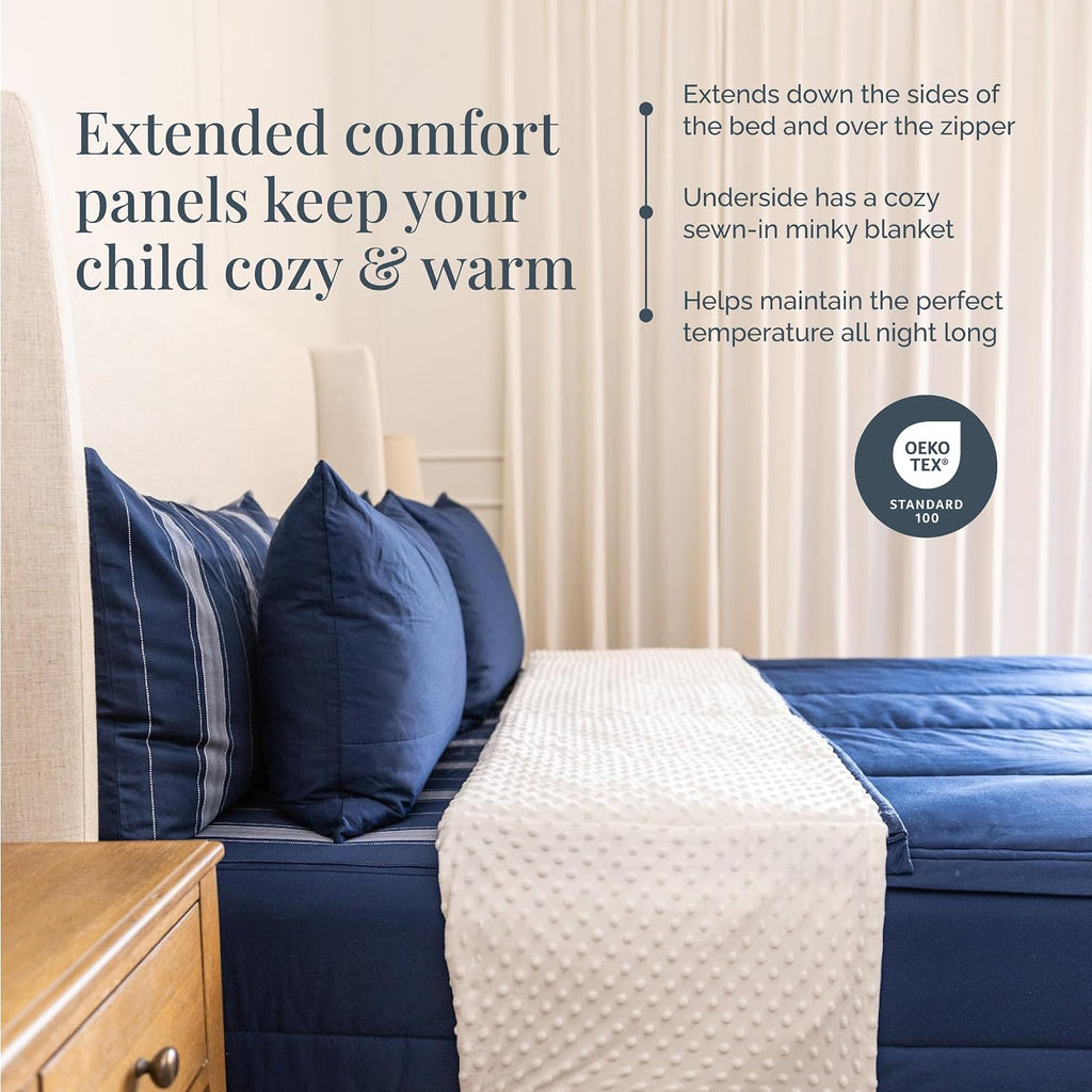 Beddy's All in One Bed in a Bag Zipper Bedding Set, Bottom Sheet, Cuddle Blanket, Comforter, Pillowcase(s) & Sham(s), Minky Interior Sheets with Comforter, Zip Bedding for Dorms, Bunks, Kids & Adults