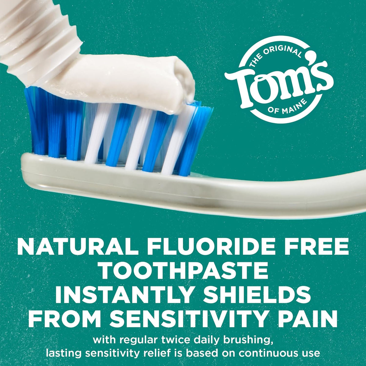 Tom's of Maine Fluoride-Free Rapid Relief Sensitive Toothpaste,Fresh Mint,4 oz. (Packaging May Vary), (Pack of 24)