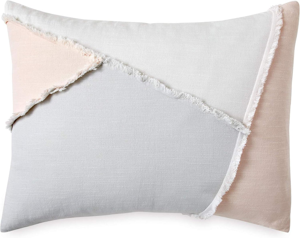 Peri Home 100% Cotton 3-Piece Comforter and Sham Set (Multi Colorblock Fringe, Full/Queen)