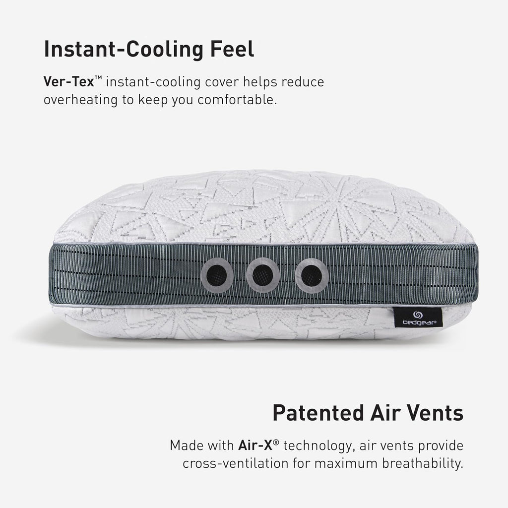 Bedgear Storm Performance Pillow, 3.0 Cooling Pillow for Side Sleepers, Medium Firm Support, Ver-Tex Cooling Cover, Air-X Mesh, Washable