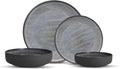 Eater x Zwiesel Fortessa Celestre Stoneware, 16 Piece Dinnerware Set (Service for 4), Borealis Silt
