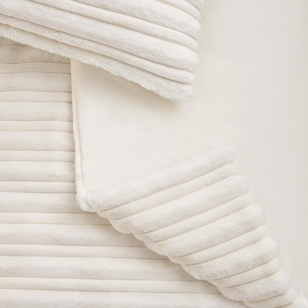 UGG Brinkley King Size Comforter Set – Plush Faux Fur Bedding for Cozy Farmhouse & Boho Chic Decor, Hotel-Style Comforter King Size with 2 Pillow Shams, Soft Bedding Set, Snow White (King) | Luxury