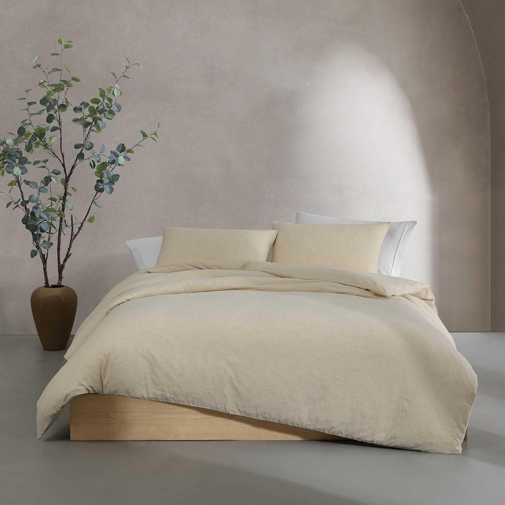 Calvin Klein - King Comforter Set, Floral Inspired Soft Bedding with Matching Shams, Oeko-Tex Certified (Branching Leaves Beige, King)