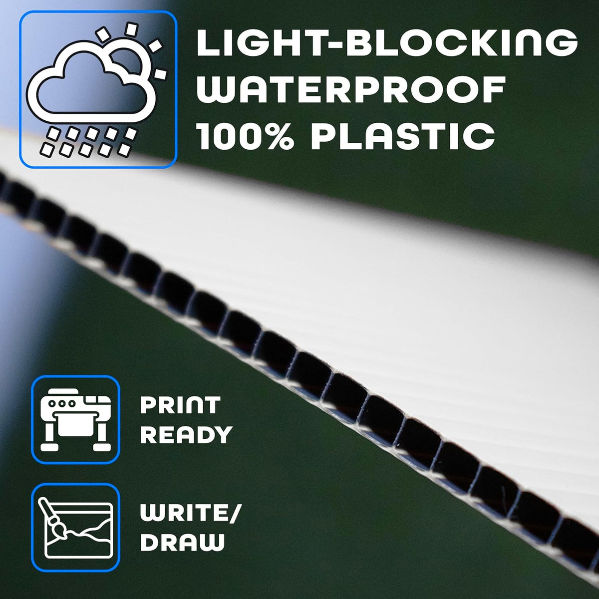 BINGLE SmartFlute® Yard Signs 18x24' Light Blocking Plastic Waterproof White Screen Printing Supplies (100)