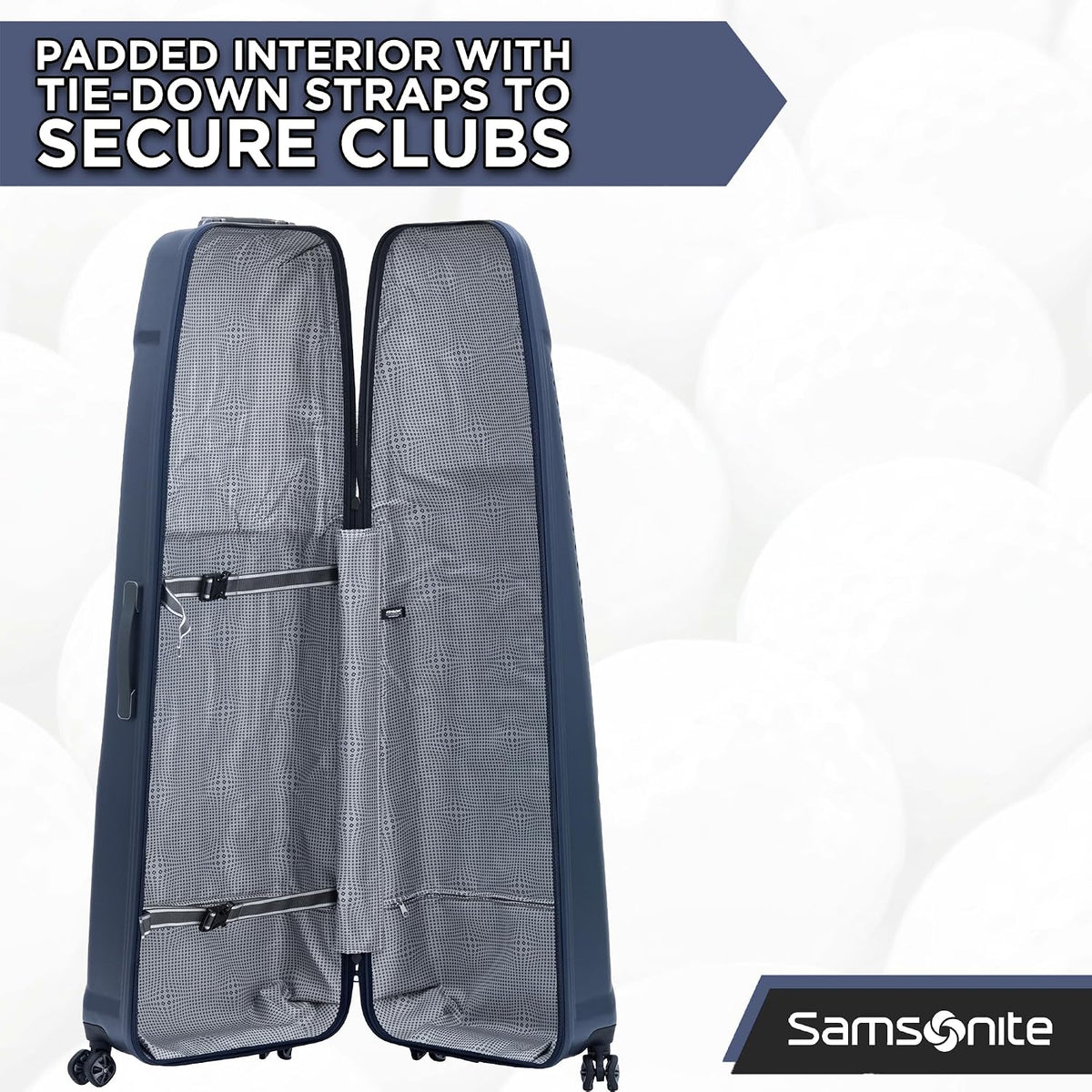 Samsonite Tour Pro Golf Travel Bags for Airlines, Hard Shell Golf Travel Case with Durable ABS, 360° Multi-Directional Shark Wheels, Lightweight Golf Club Travel Bag