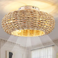 Boho Caged Ceiling Fans with Lights Flush Mount,Low Profile Ceiling Fan with Remote and APP,20 Inch Rattan Fan for Bedroom,6 Speeds Reversible Silent Fandalier (4 LED Bulb Include)…