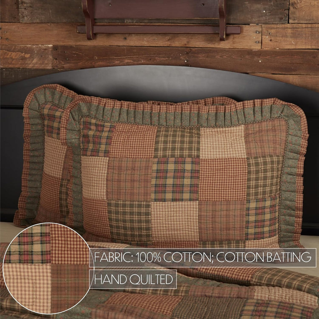VHC Brands Crosswoods 3 Piece Quilt Set (1 Twin Quilt, 2 Standard Shams)