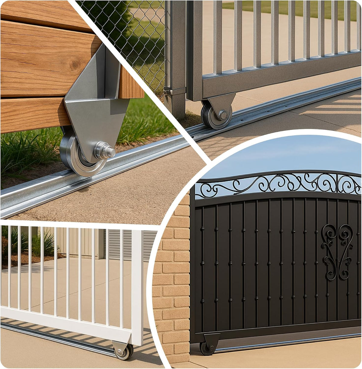 24 Ft V-Track Galvanized Inverted V Track for 1'' OD V-Groove Sliding Gate Rollers Driveway Gate with Hammer Drive in Anchors, Heavy Duty Sliding Driveway Gate Track