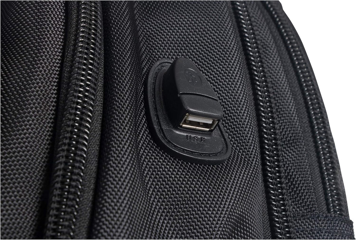 Kenneth Cole Reaction ProTec Travel Business Backpack 17' Laptop Computer TSA Checkpoint-Friendly Bookbag With USB Port, Black