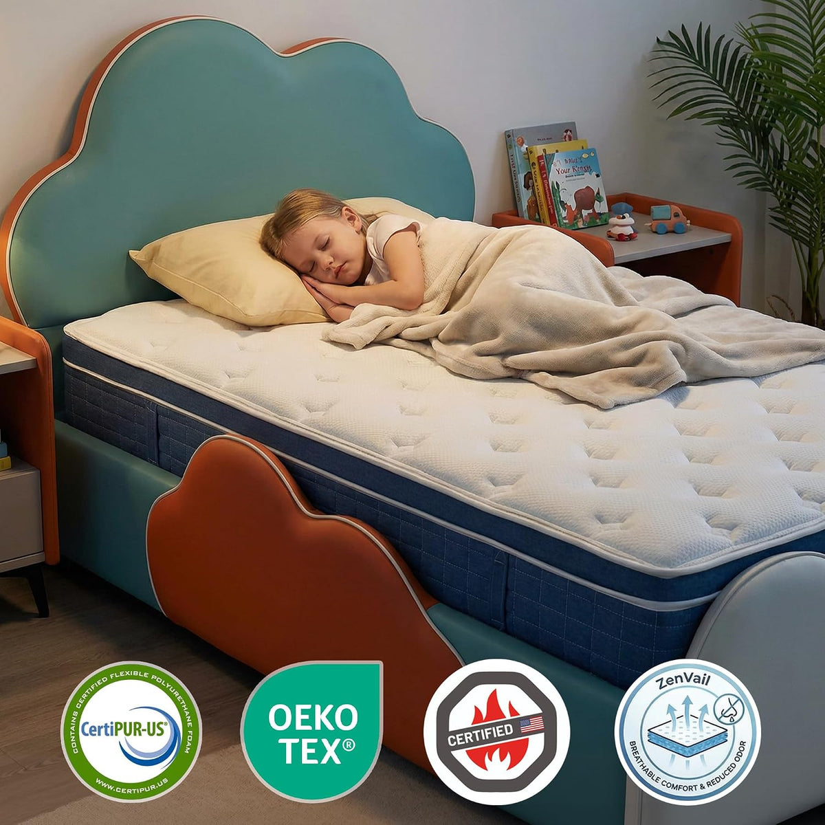 inight 12 Inch Twin Size Hybrid Mattress, Medium Firm Spine Alignment with Nebulign Foam & Silent Pocket Coils, Motion Isolation, Fiberglass Free, CFR 1633 Compliant