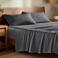 Bare Home 100% Rayon Made from Bamboo Luxury Sheet Set - 4 Piece Bedding Set - Deep Pockets - Cooling Sheets - Breathable - Easy Fit - Soft Bedding Sheets & Pillowcases (Split Head Flex King, Grey)